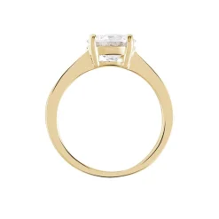 Bague Solitaire Zoura Plaqué Or Jaune Oxyde De Zirconium