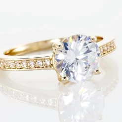 Bague Solitaire Zoura Plaqué Or Jaune Oxyde De Zirconium