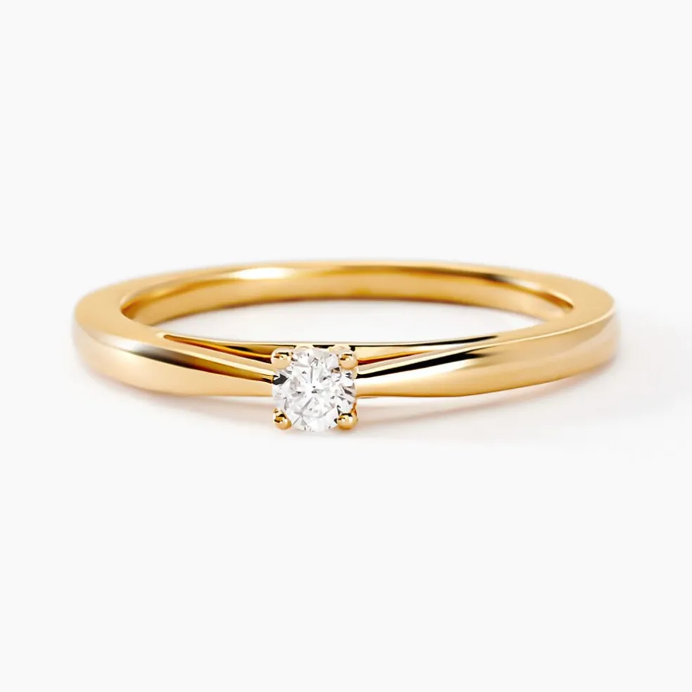 Bague Soltaire Iris Or Jaune Diamant