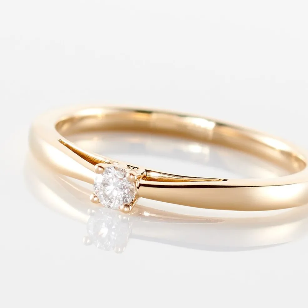 Bague Soltaire Iris Or Jaune Diamant