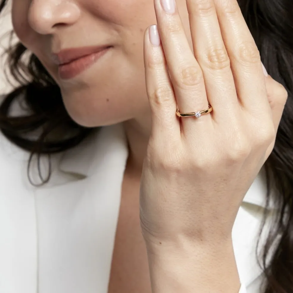Bague Soltaire Iris Or Jaune Diamant