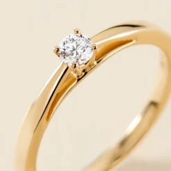 Bague Soltaire Iris Or Jaune Diamant