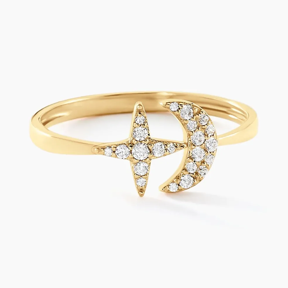 Bague Stellar Or Jaune Oxyde De Zirconium