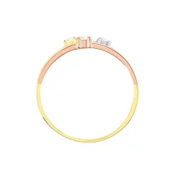Bague Superposition Or Tricolore Diamant