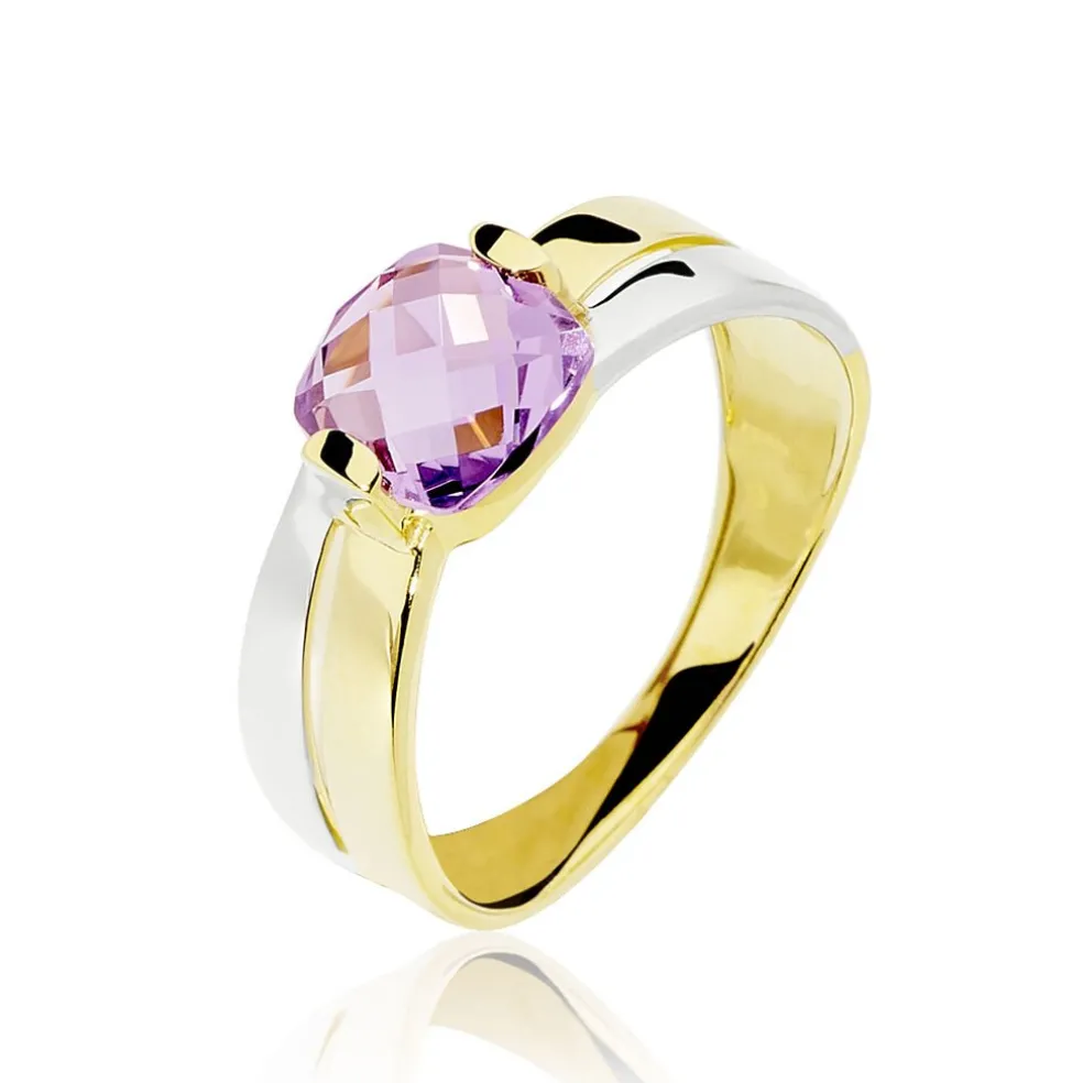 Bague Suzana Or Bicolore Amethyste