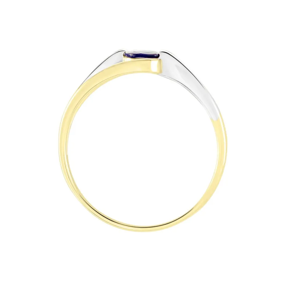 Bague Sylvene Or Bicolore Saphir