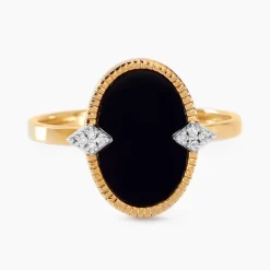 Bague Tahina Or Jaune Onyx Diamant