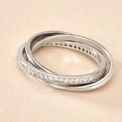 Bague Tahti Argent Blanc Oxyde De Zirconium