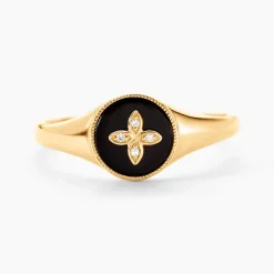 Bague Talisman Or Jaune Agate Diamant