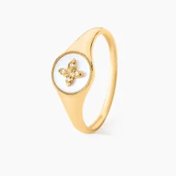 Bague Talisman Or Jaune Nacre Diamant