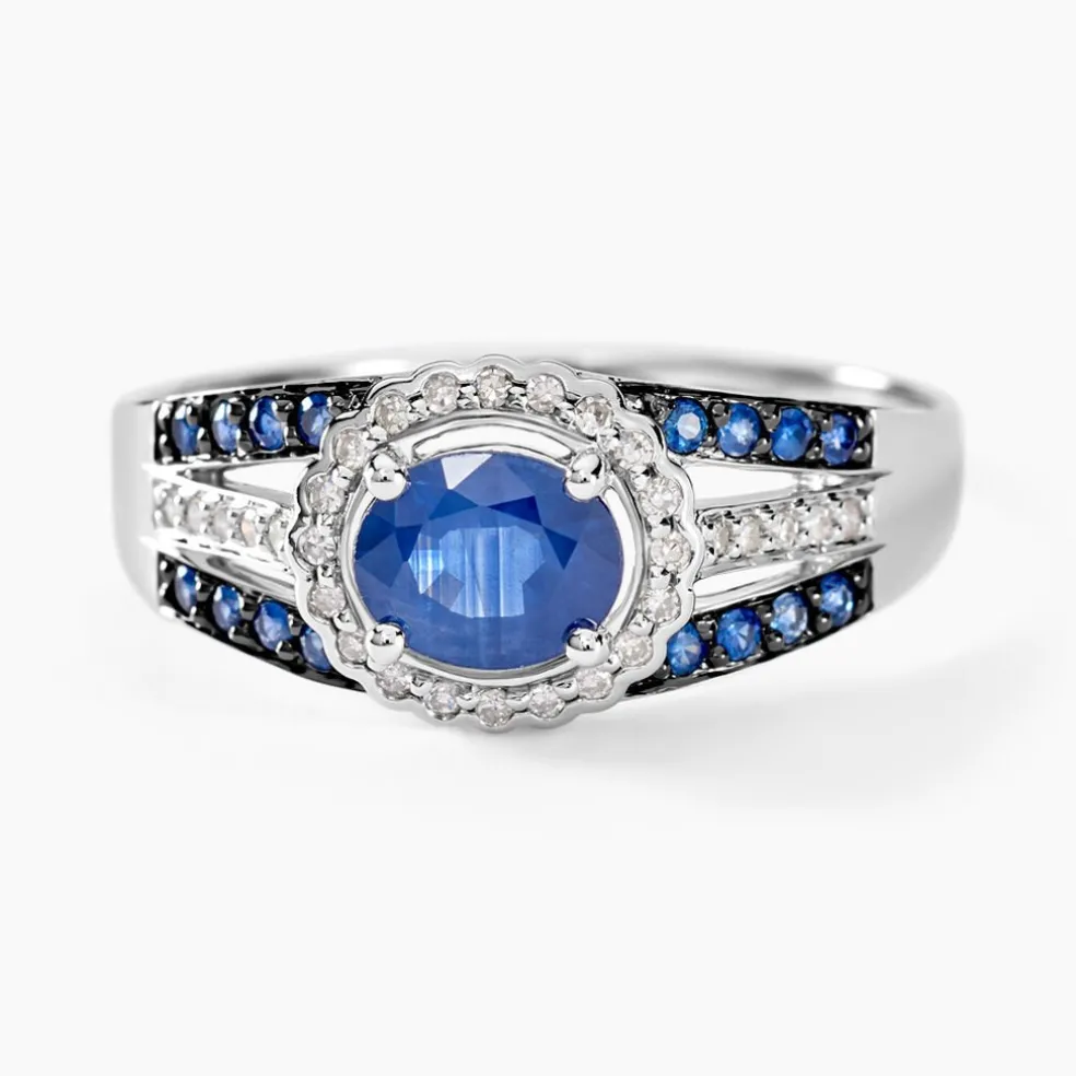 Bague Taliya Or Blanc Saphir Diamant