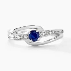 Bague Tanissia Or Blanc Saphir Et Diamant