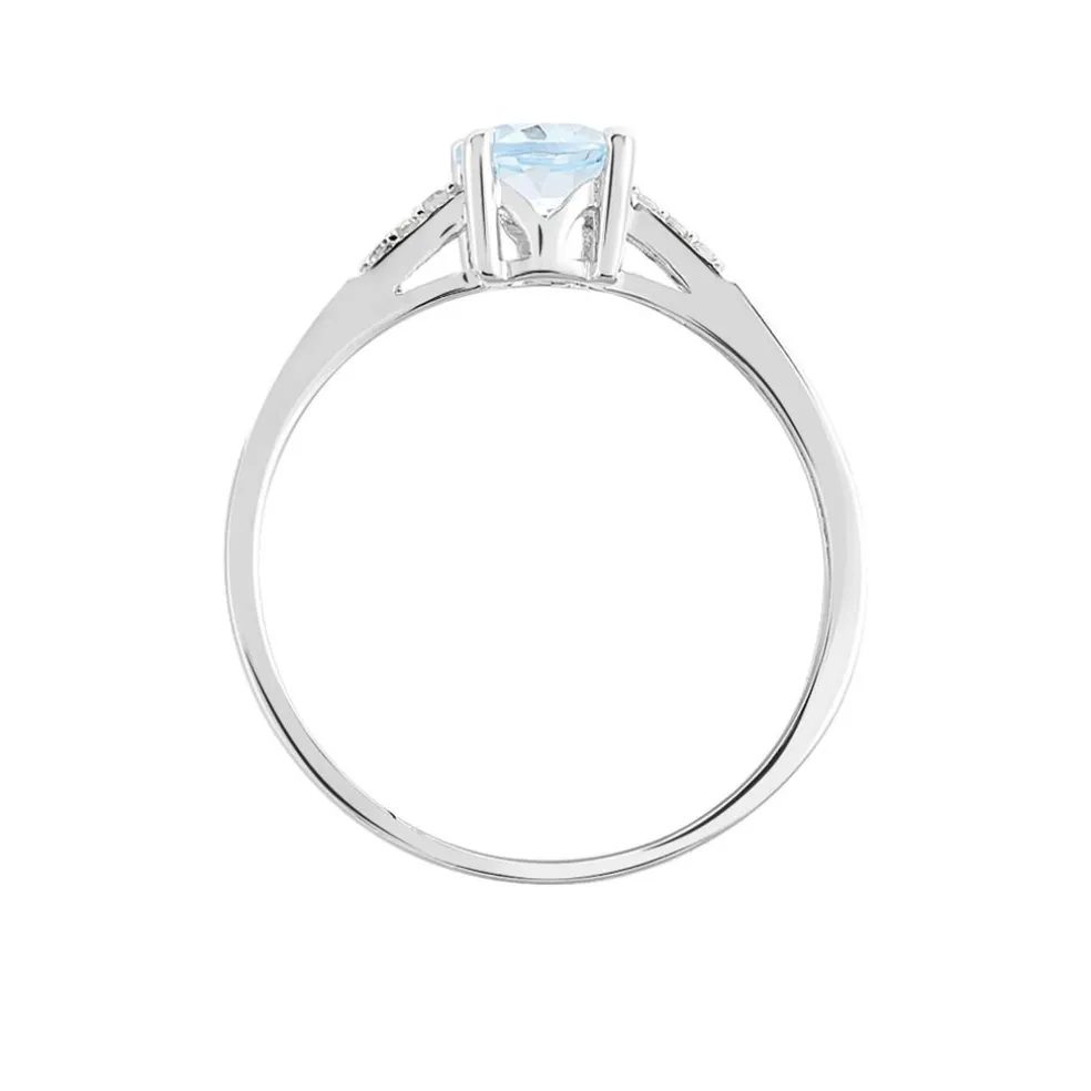 Bague Tarente Or Blanc Topaze Et Oxyde De Zirconium