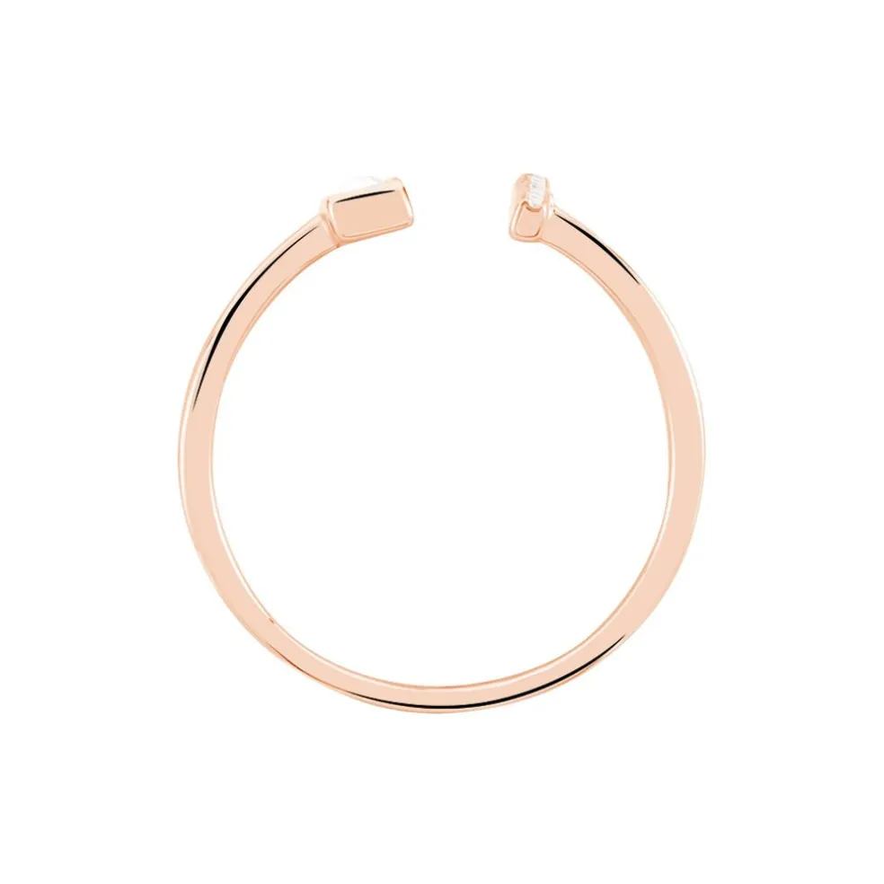 Bague Tea Argent Blanc Rose Oxyde De Zirconium