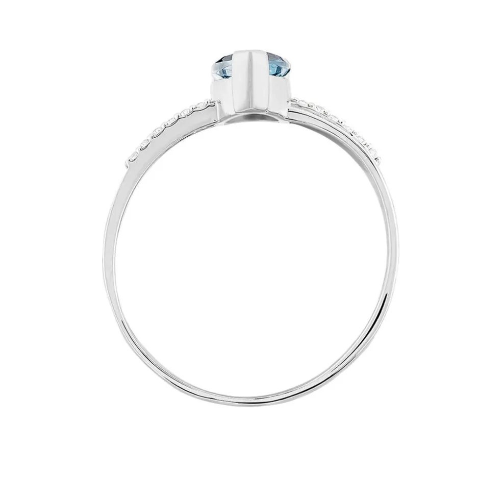 Bague Teresa Or Blanc Topaze Et Diamant