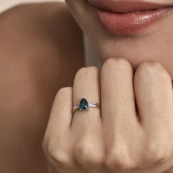 Bague Teresa Or Blanc Topaze Et Diamant