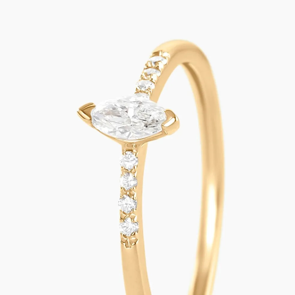 Bague Thelonius Or Jaune Diamant Synthétique