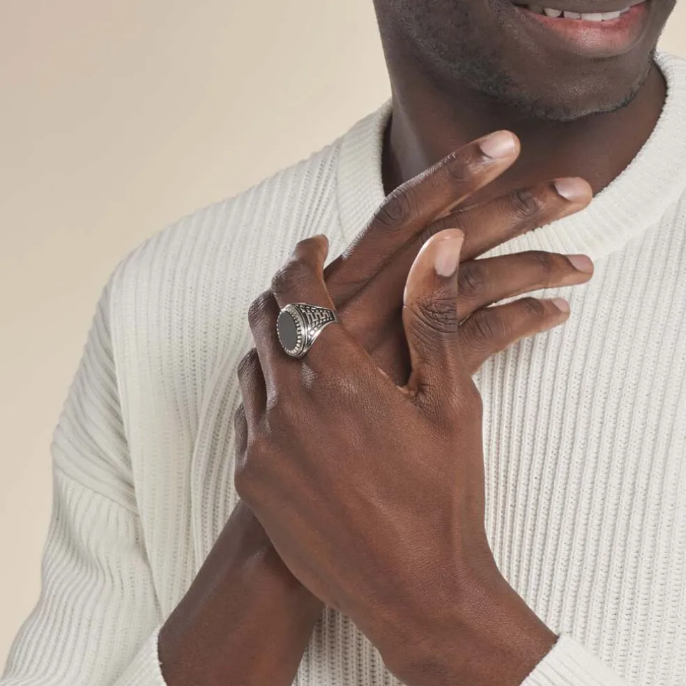 Bague Thimeo Argent Blanc Onyx