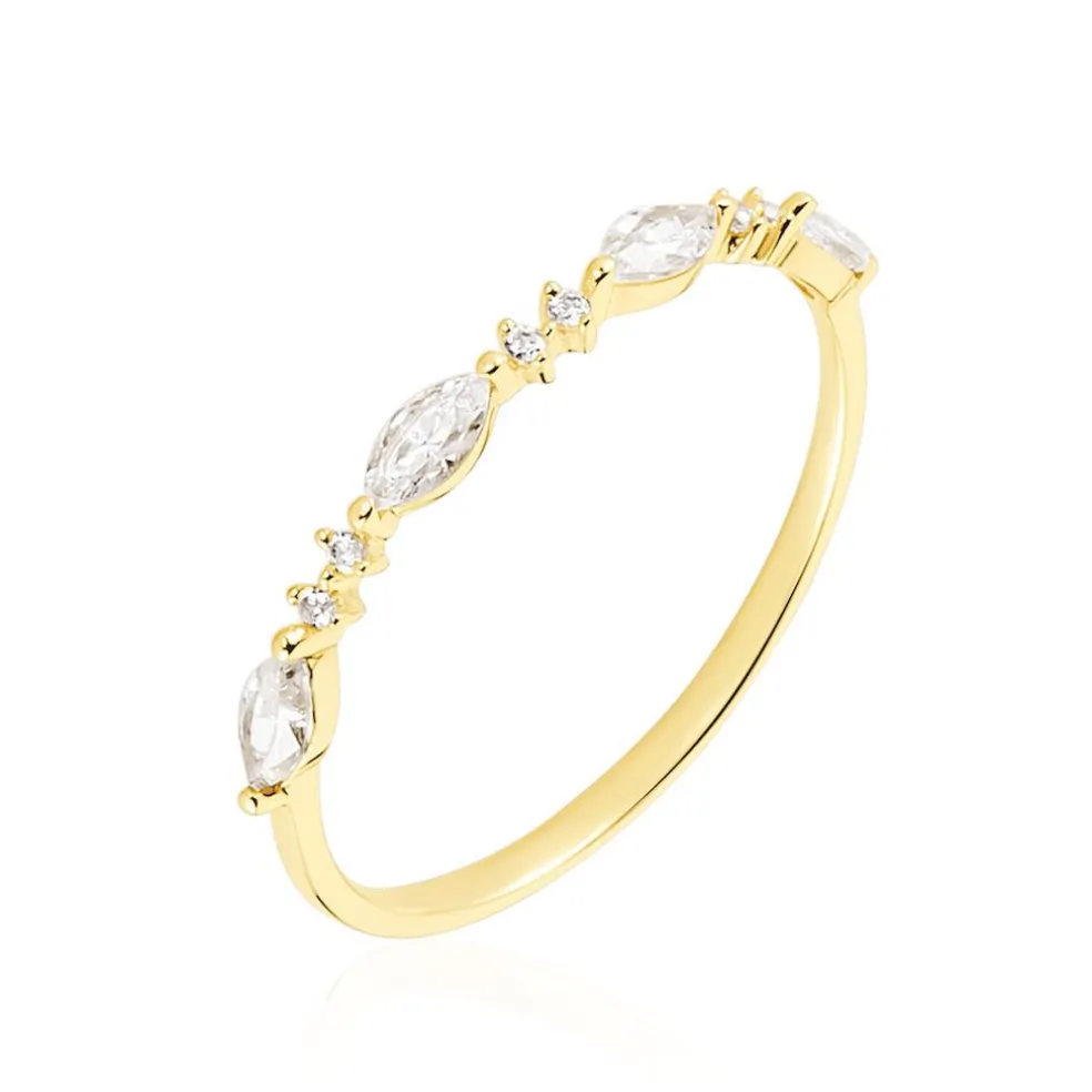 Bague Tiara Or Jaune Oxyde De Zirconium