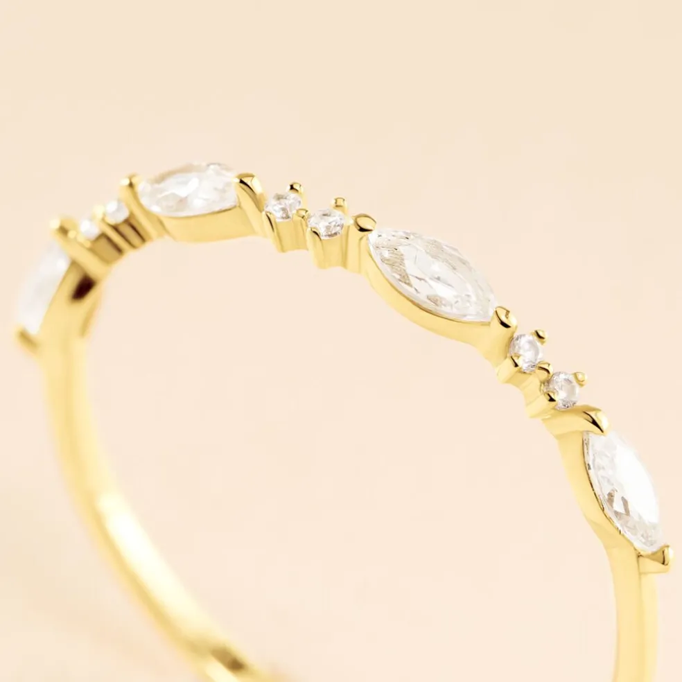 Bague Tiara Or Jaune Oxyde De Zirconium