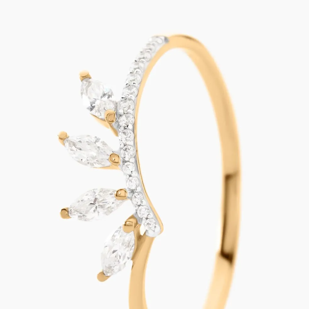 Bague Tiara Or Jaune Oxyde De Zirconium