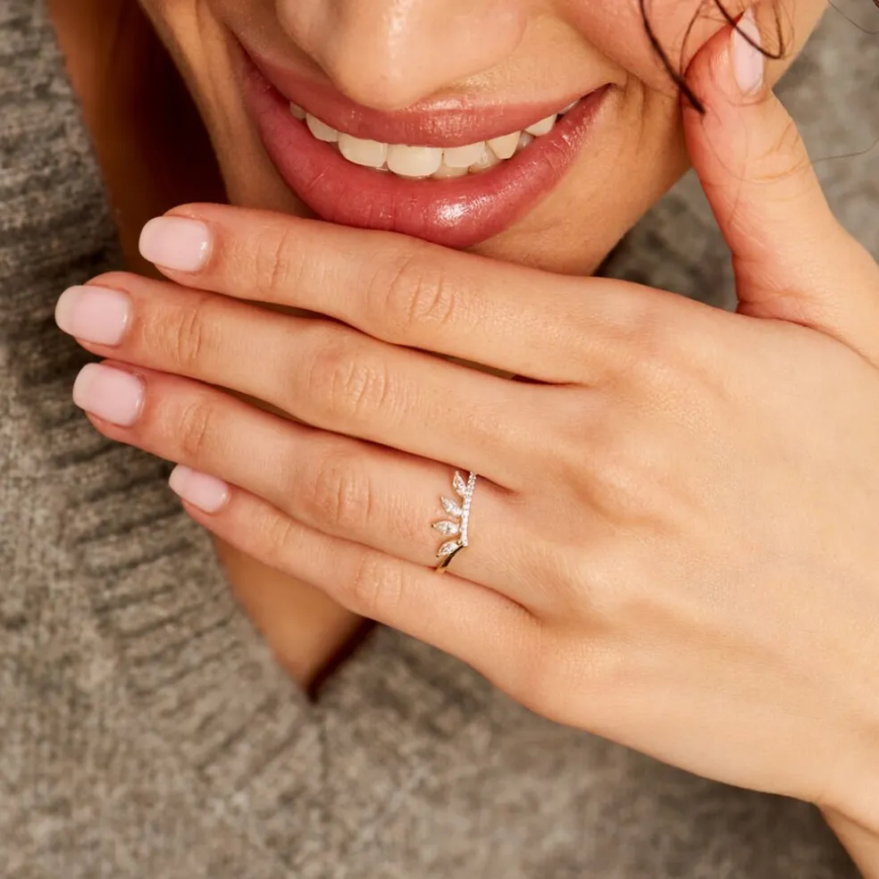 Bague Tiara Or Jaune Oxyde De Zirconium