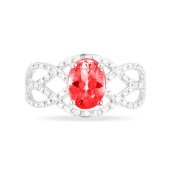 Bague Tina Or Blanc Rubis Et Diamant