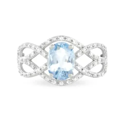 Bague Tina Or Blanc Topaze Et Diamant