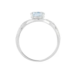 Bague Tina Or Blanc Topaze Et Oxyde De Zirconium