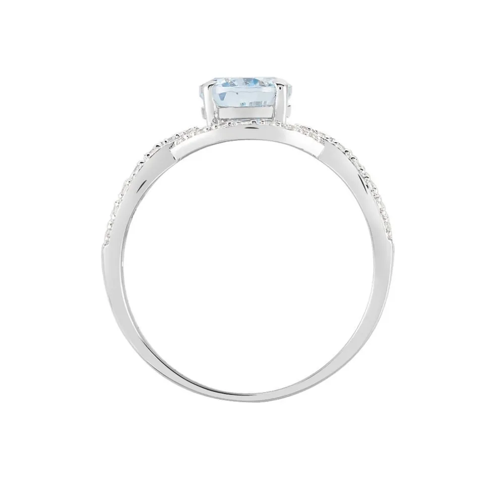 Bague Tina Or Blanc Topaze Et Oxyde De Zirconium