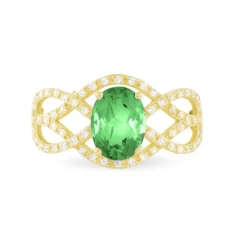 Bague Tina Or Jaune Emeraude Et Diamant
