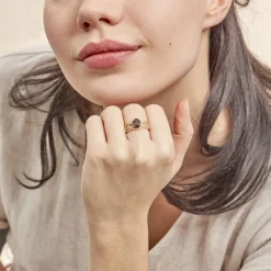 Bague Tina Or Jaune Quartz Et Oxyde De Zirconium