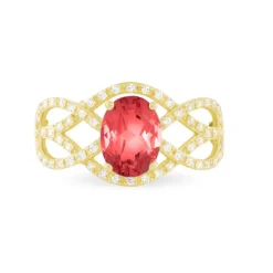 Bague Tina Or Jaune Rubis Et Diamant