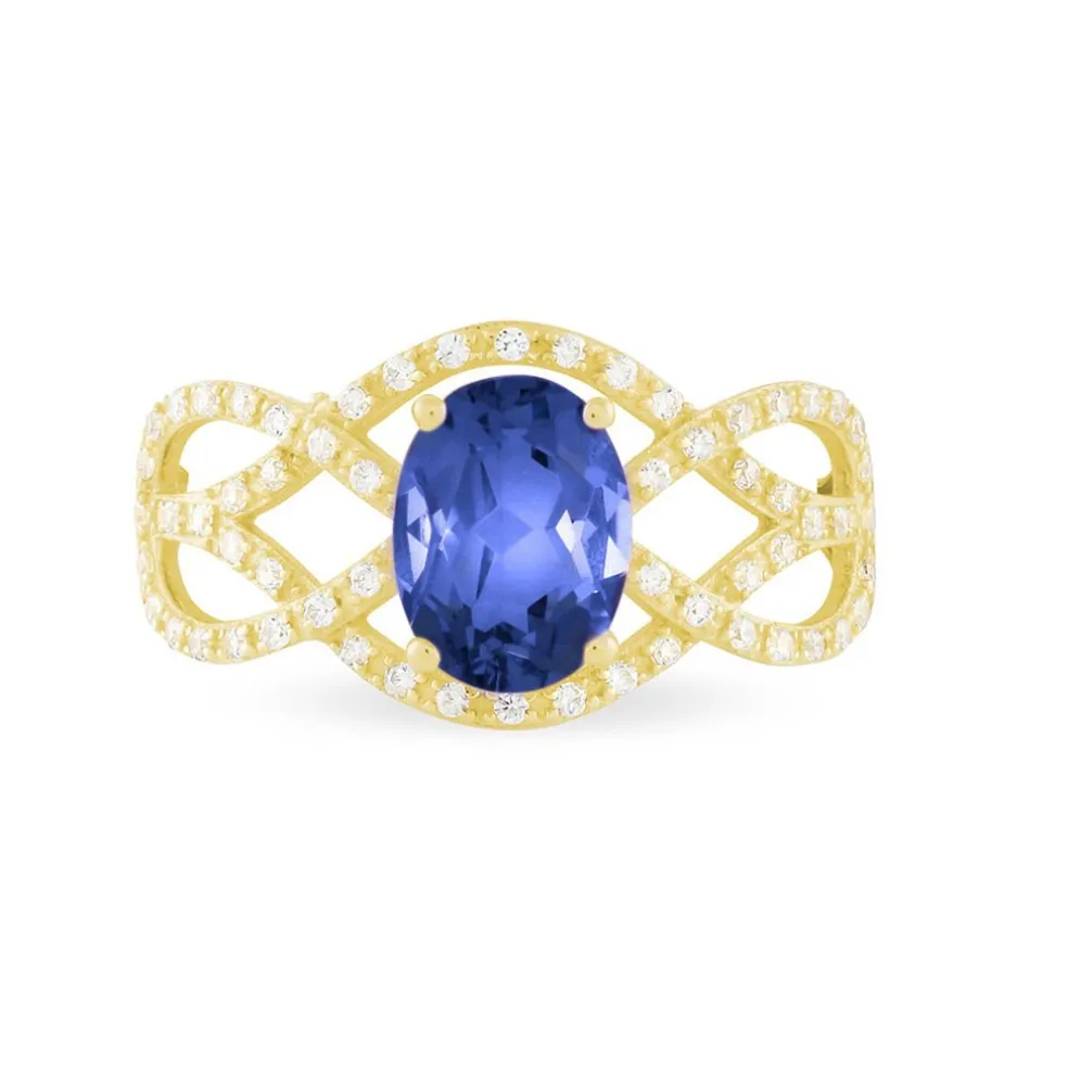 Bague Tina Or Jaune Saphir Et Diamant