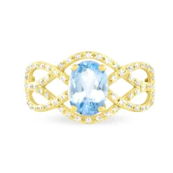 Bague Tina Or Jaune Topaze Et Diamant