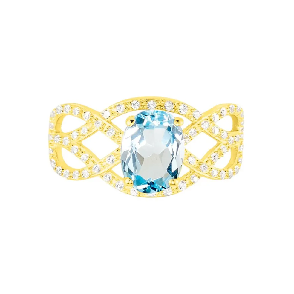 Bague Tina Or Jaune Topaze Et Oxyde De Zirconium