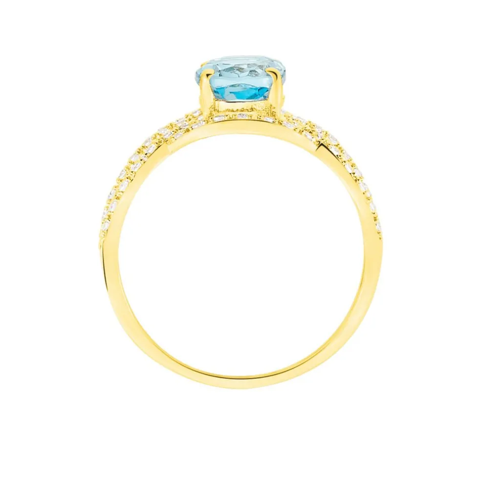 Bague Tina Or Jaune Topaze Et Oxyde De Zirconium