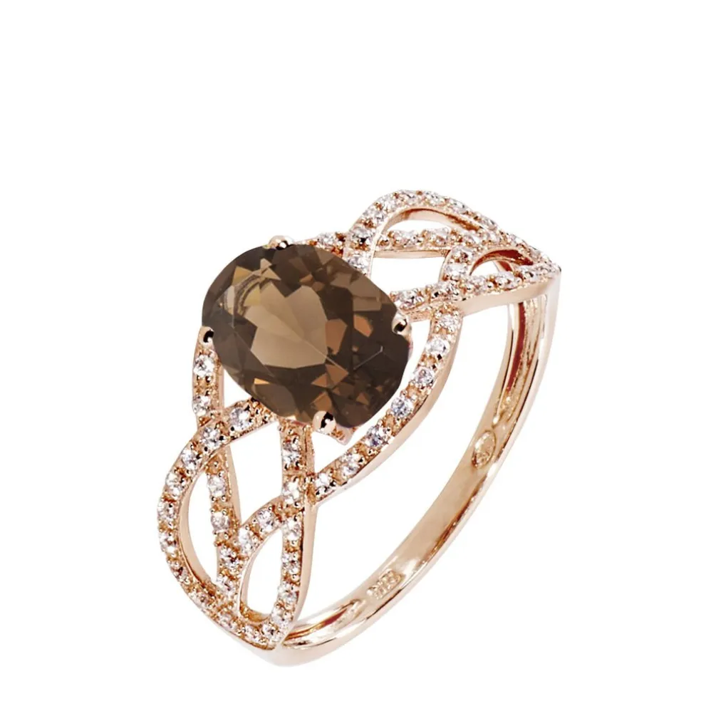 Bague Tina Or Rose Quartz Et Diamant