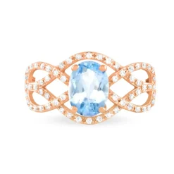 Bague Tina Or Rose Topaze Et Diamant