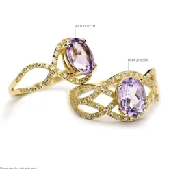 Bague Tina Or Rose Topaze Et Diamant