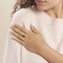 Bague Titziana Argent Blanc Ambre