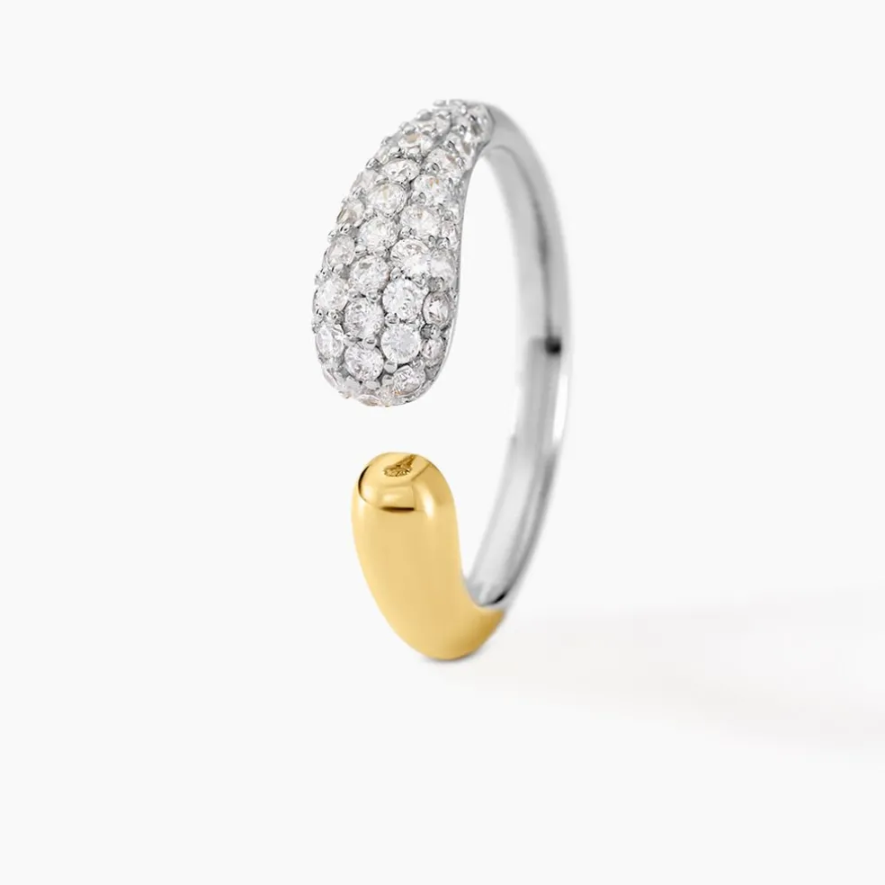 Bague Tiwa Argent Bicolore Oxyde De Zirconium