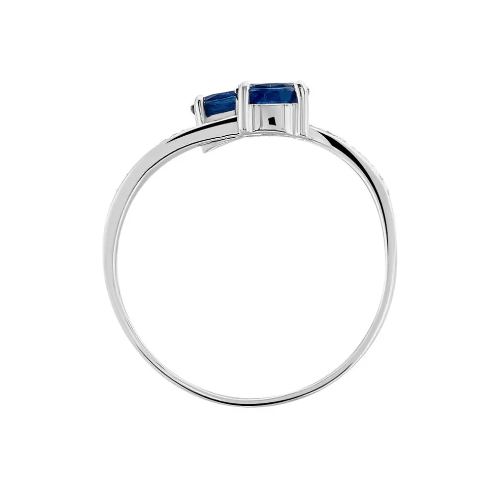 Bague Toi Et Moi Or Blanc Saphir Et Diamant
