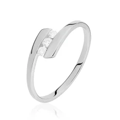 Bague Trilogie Or Blanc Diamant