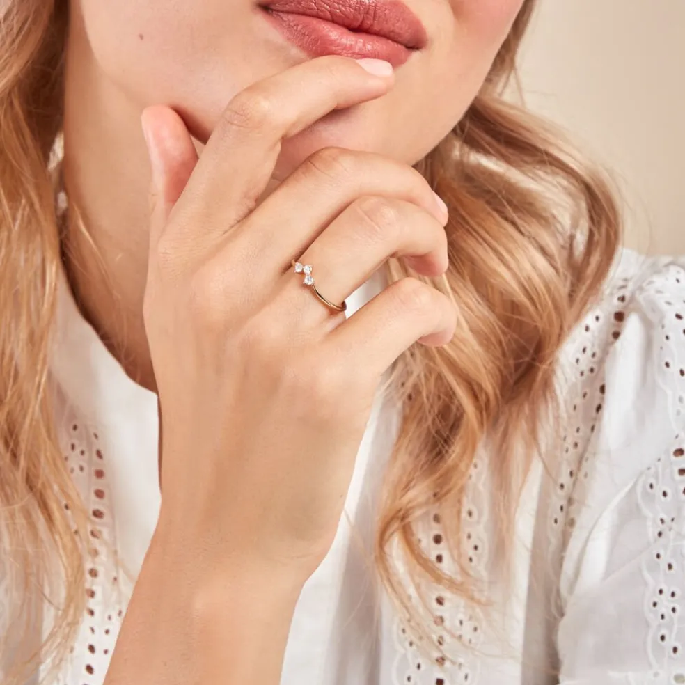 Bague Tryphena Or Jaune Diamant Synthétique
