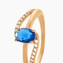 Bague Tyana Plaqué Or Jaune Pierre De Synthese Et Oxyde De Zirconium