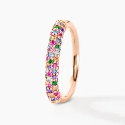 Bague Urban Call Argent Rose Pierre De Synthese Oxyde De Zirconium