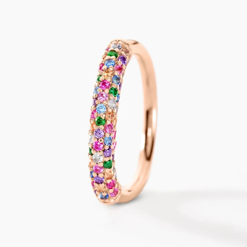 Bague Urban Call Argent Rose Pierre De Synthese Oxyde De Zirconium