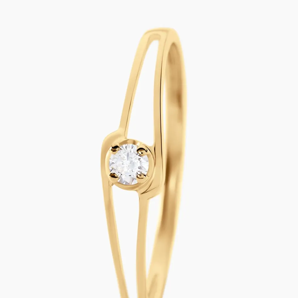 Bague Veroucha Or Jaune Oxyde De Zirconium
