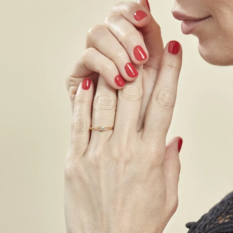 Bague Veroucha Or Jaune Oxyde De Zirconium